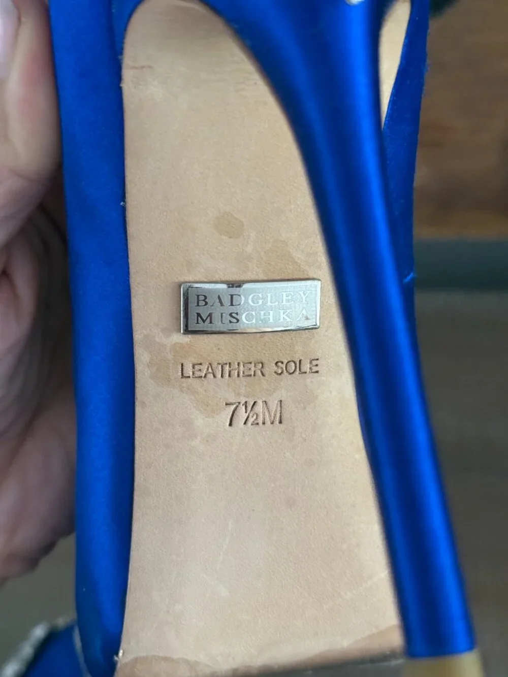 Badgley Mischka Kiara Royal Blue Jeweled Heels 7 1/2